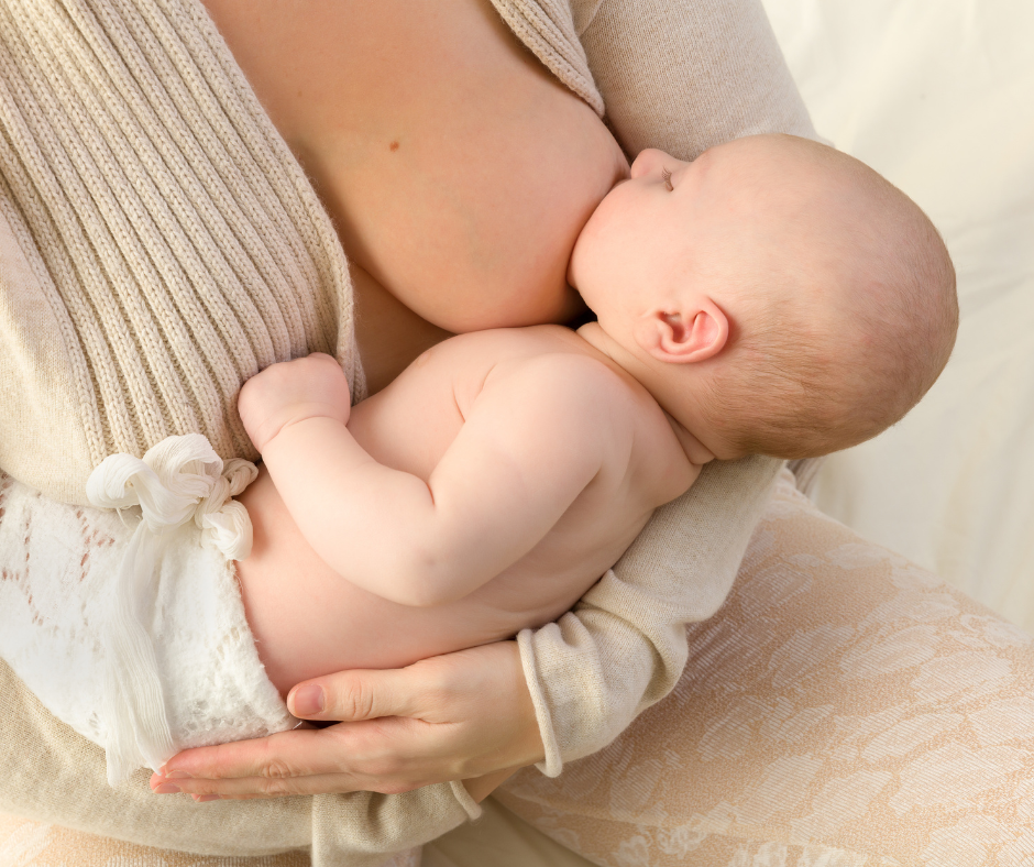 Baby breastfeeding with close positioning and deep latch - Arlie Hastings Lactation Consultant - breastfeeding support with home visits in Gold Coast, Tamborine, Logan and Redlands areas